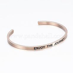 304 Stainless Steel Inspirational Cuff Bangles&nbsp;BJEW-K173-14