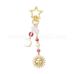 Electroplate Glass Beads with Brass Beads Rack Plating Brass Pendants and 201 Stainless Steel Pendants Opaque Acrylic Beads Decorations&nbsp;HJEW-JM03030