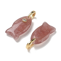 Natural Strawberry Quartz Pendants&nbsp;G-A297-01G-17