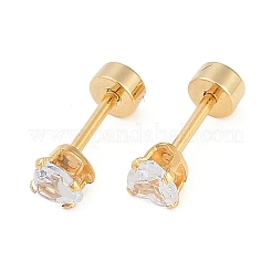 Heart Glass Ear Fake Plugs&nbsp;EJEW-H105-25G-B
