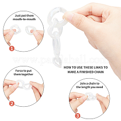 100Pcs 5 Style Transparent Acrylic Linking Rings&nbsp;PACR-PH0001-03