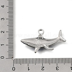 304ステンレスペンダント  エナメル  サメのチャーム  ステンレス鋼色  藤紫色  17.5x32x3mm  穴：2.5mm&nbsp;STAS-N108-79P-01