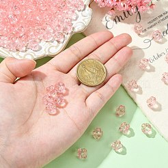 透明なアクリルビーズ  ランタン  ピンク  8.5x10x9.5mm  穴：1.5mm&nbsp;X-TACR-S154-20A-26