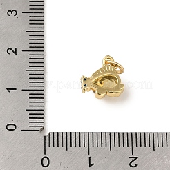 Brass Micro Pave Cubic Zirconia Pendants&nbsp;KK-R162-014C-G