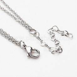 316 Surgical Stainless Steel Cable Chains Tiered Necklaces&nbsp;NJEW-JN01738