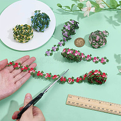 6ヤード 6色 ポリエステルフラワー刺繍レーストリムリボン  ウェディングドレスの装飾用の花飾り  ミックスカラー  3/4インチ（20mm）  1ヤード/色&nbsp;OCOR-PH0006-96