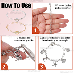 12Pcs 2 Colors Alloy Cable Chain Bracelets for Women Men&nbsp;BJEW-SC0001-60