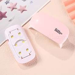 6ワットプラスチックポータブルネイルドライヤー  硬化爪用UVランプ  速乾性のゲル磨き  サポートUSB充電  ピンク  13x6x5.2cm&nbsp;X-MRMJ-T009-054B