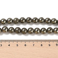 天然石パイライトビーズ連売り  ラウンド  8~8.5mm  穴：1.2mm  約48個/連  15インチ&nbsp;G-A250-A01-01