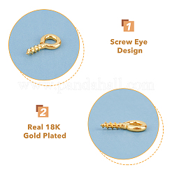 200Pcs Brass Screw Eye Pin Peg Bails&nbsp;KK-HY0003-40