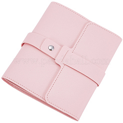 PUレザーイヤリング収納バッグ  イヤリング用のジュエリーロール  長方形  ピンク  163x140x33mm&nbsp;AJEW-SP0006-24C