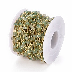 Handmade Natural Green Aventurine Beaded Chains&nbsp;CHC-E019-02D