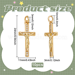 10Pcs Brass Micro Pave Cubic Zirconia Pendants&nbsp;KK-PH0014-22