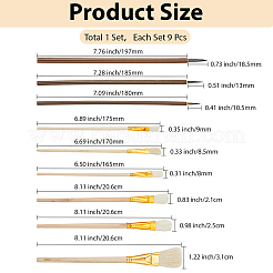 9pcs 9 styles Wooden Paint Brush&nbsp;DIY-DJ0001-58