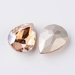 Faceted Teardrop K9 Glass Rhinestone Cabochons&nbsp;X-RGLA-I001-18x13mm-M