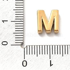 イオンプレーティング（IP）304ステンレススチールチャーム  レターチャーム  18KGP本金メッキ  文字m  9.5x9x3mm  穴：1.6mm&nbsp;STAS-R138-07G-M