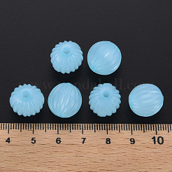 模造ゼリーアクリルビーズ  段ボールビーズ  ラウンド  ライトスカイブルー  14x13mm  穴：2.5mm  約356個/500g&nbsp;MACR-S373-11-E08