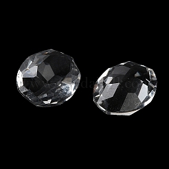 透明なガラスラインストーンカボション  多面カット  後ろ向き  オーバル  透明  10x8x5mm&nbsp;RGLA-B003-04A-09