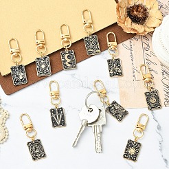 10Pcs 10 Styles Gothic Alloy Enamel Black Tarot Card Pendant Decorations&nbsp;HJEW-YW00262