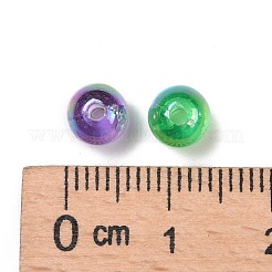 環境に優しい透明アクリルビーズ  ラウンド  ABカラー  ミックスカラー  6mm  穴：1.5mm&nbsp;X-PL733M