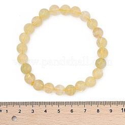 ナチュラルシトリンビーズのストレッチブレスレット  ラウンド  2インチ（52mm）&nbsp;BJEW-I253-8mm-21