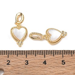 Brass Micro Pave Clear Cubic Zirconia Pendants&nbsp;CU-CBA746B-02G