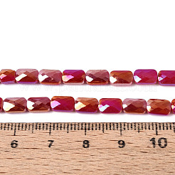 Electroplate Opaque Solid Color Glass Beads Strands&nbsp;EGLA-N002-25-A01
