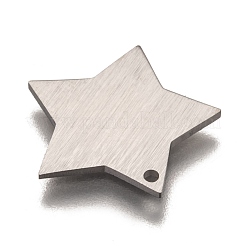 変色しにくい304ステンレススチールペンダント  ブラシ仕上げのスタンプ付き空白タグ  レーザー切断  両面ドローベンチ効果  スター  ステンレス鋼色  17x17x1mm  穴：1.2mm&nbsp;STAS-O133-03F-P