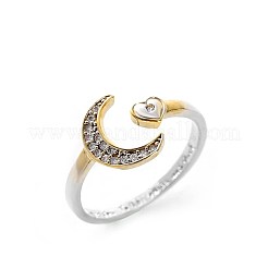Brass Micro Pave Clear Cubic Zirconia Cuff Rings&nbsp;SJEW-BB61065-B