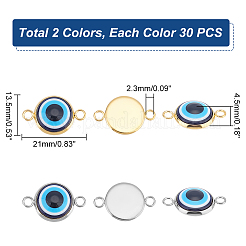 60Pcs 2 Colors Evil Eye Resin Connector Charms&nbsp;FIND-UN0001-59