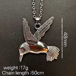 ヴィンテージ合金製 飛ぶ鳥ペンダントネックレス メンズ レディース  銀  19.69インチ（50cm）&nbsp;SG2884