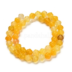 天然イエローアゲート（染色・加熱）ビーズ連売り  鐘  8~8.5x8mm  穴：1mm  約45個/連  13.78''（35センチメートル）&nbsp;G-G203-02A
