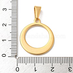 304ステンレスペンダント  丸いリング  ゴールドカラー  23.5x20.5x1.5mm  穴：3x6.5mm&nbsp;STAS-I136-02A-G