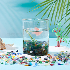 すりガラスビーズ450g  水族館の装飾/子供のレクリエーションゲーム  ナゲット  ミックスカラー  8~13mm&nbsp;FGLA-PH0001-12
