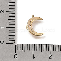真鍮舗装クリアキュービックジルコニアチャーム  ムーンチャーム  18KGP本金メッキ  14x11x2mm  穴：1mm&nbsp;CU-CBA7960-06G