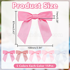 75Pcs 5 Colors Polyester Bowknot&nbsp;AJEW-AR0005-15