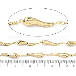 304ステンレス鋼のホットペッパーリンクチェーン  ハンダ付け  長持ちメッキ  スプールで  ゴールドカラー  33x7x6mm&nbsp;CHS-F025-12C-G