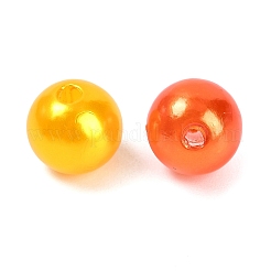 ABSプラスチックパール調ビーズ  ラウンド  ミックスカラー  オレンジ  6~10x5~9mm  穴：1.8~2.5mm  約1351個/500g&nbsp;KY-G030-01G