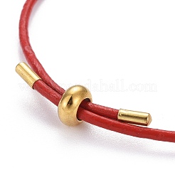 Adjustable PU Leather Cord Slider Bracelets&nbsp;BJEW-F412-05G