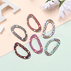 Printed Natural Basswood Big Pendants&nbsp;WOOD-S045-039-M