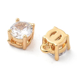 Brass Micro Pave Clear Cubic Zirconia Charms&nbsp;KK-G516-29G
