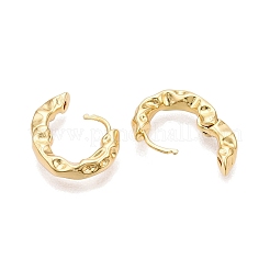 女性用リング真鍮フープピアス  18KGP本金メッキ  16.5x17.5x4.5mm&nbsp;EJEW-N054-59G