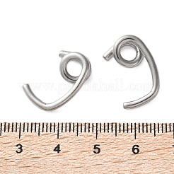 304ステンレススチールイヤリング金具  ステンレス鋼色  12.5x19x5mm  穴：4.5mm  ピン：2mm&nbsp;STAS-L282-001P