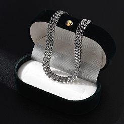 女性用304ステンレススチール製ウィートチェーンネックレス  ステンレス鋼色  16.57インチ（42.1cm）&nbsp;NJEW-U019-01P