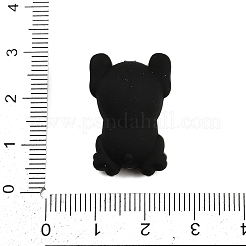 シリコンビーズ  焦点ビーズ  犬  ブラック  24.5x16.5x13.5mm  穴：2mm&nbsp;SIL-H008-02B