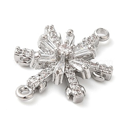 Brass Pave Clear Cubic Zirconia Connector Charms&nbsp;KK-G503-28P