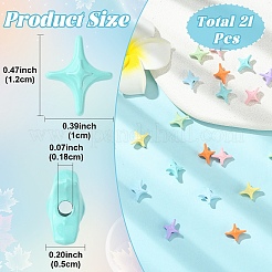21色スプレー塗装合金ビーズ7個  スター  ミックスカラー  12x10x5mm  穴：1.8mm  3個/カラー&nbsp;FIND-YW0012-67