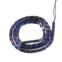 電気メッキガラスビーズセット  フルメッキ  コラム  パープルメッキ  4.5~5x2.5mm  穴：0.8mm  約75個/連  14.17インチ（36cm）&nbsp;EGLA-K014-B-FP09
