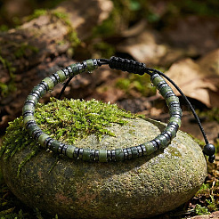 Glass & Natural Chinese Southern Jade Beads Braided Bead Bracelets&nbsp;SG8473