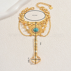 Bohemian Alloy Floral Link Ring Bracelets for Women&nbsp;NH6522